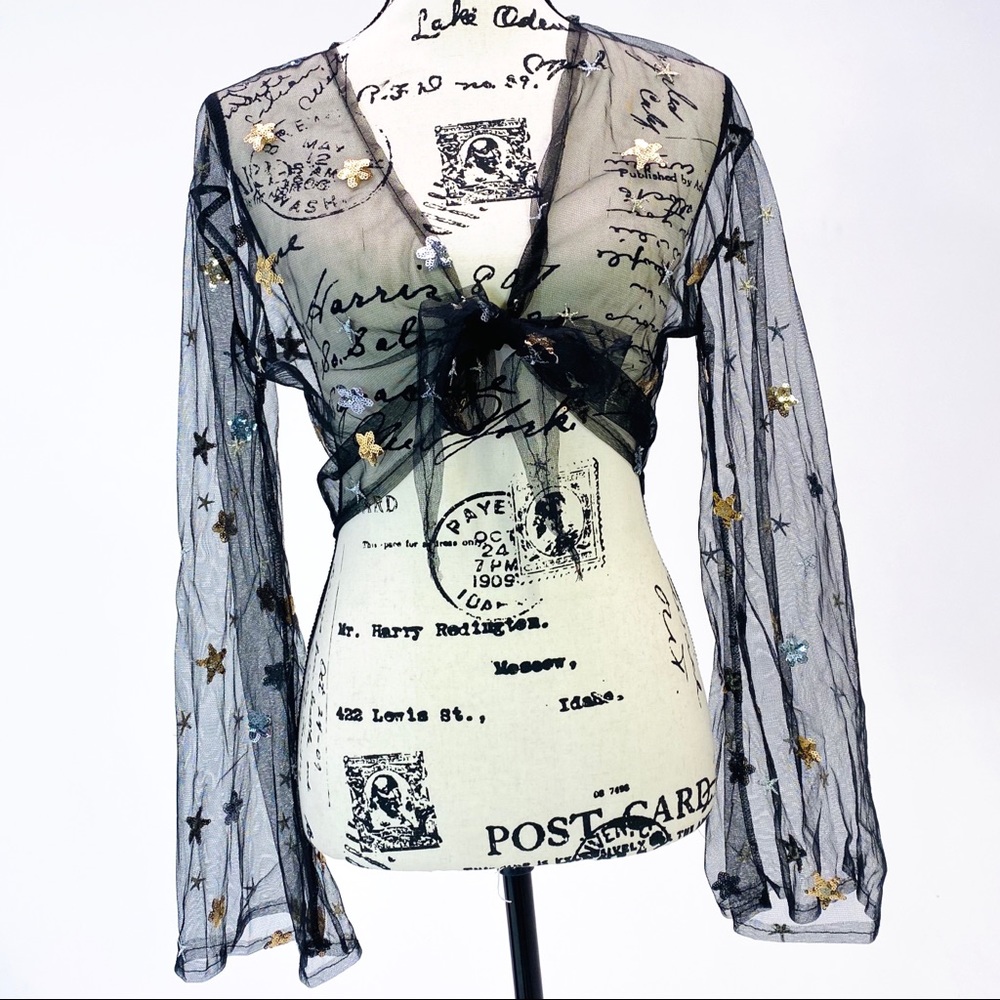✨ SHEER BLACK STAR DUSTER